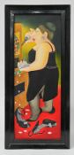 Beryl Cook O.B.E. (British, 1926-2008) oil on board, 'Jackpot', signed on both stiletto shoes,