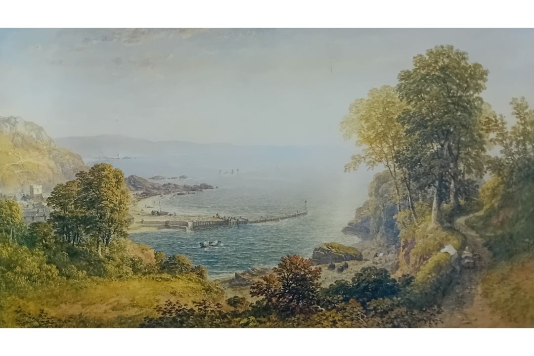Samuel Cook of Plymouth (1806-1859), a print of Looe harbour, subject size 31.5cm x 55.5cm,