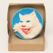 Designed by Beryl Cook O.B.E. (British, 1926-2008) a ceramic circular plaque 'Cedric the Cat',