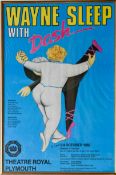 A poster Wayne Sleep with Dash signed by Beryl Cook, Theatre Royal Plymouth October 1982, signed,