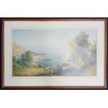 Samuel Cook of Plymouth (1806-1859), a print of Looe harbour, subject size 31.5cm x 55.5cm,