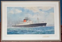 Charles Eddowes Turner (British, 1883-1965), watercolour sketch of the steamship 'Parthia',