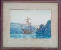 Charles Eddowes Turner (British, 1883-1965), watercolour, 'Fowey River', signed lower left 'C.E.