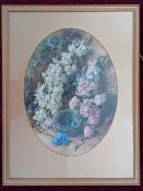 Charles Henry Slater (British, 1820-1890), watercolour/pastel of a nest among flowers, subject