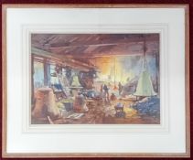Jack Merriott (1901-1968) watercolour, 'The Bell Foundry', signed lower left, subject size 38cm x