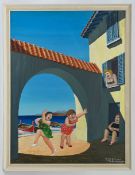 Oil on board painting, signed 'Alan Burnet & B.Rembrandt' possibly painted/influenced by Beryl