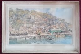 Charles Eddowes Turner (British, 1883-1965), watercolour, Looe Harbour, Cornwall, signed lower