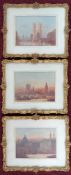 Frederick Edward Joseph Goff (British, 1855-1931), three small watercolours of London, to include
