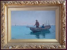 Richard Harry Carter (1839-1911), gouache of a fishing boat, signed 'R.H.Carter' lower left, subject