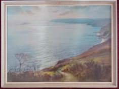 Roy Stringfellow (Cornish School, 1921-2008), pastel coastal landscape, signed lower right,