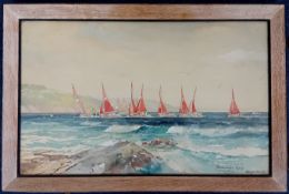 Charles Eddowes Turner (British, 1883-1965), watercolour sketch 'Redwings 1957', inscribed lower