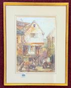 William Henry SWEET (1861-1942), watercolour town scene, 35cm x 25cm, framed and glazed.