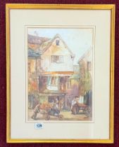 William Henry SWEET (1861-1942), watercolour town scene, 35cm x 25cm, framed and glazed.