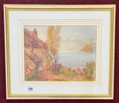 William Henry SWEET (1861-1942), watercolour 'Shelleys Cottage, Lynmouth', 26cm x 36cm, framed and