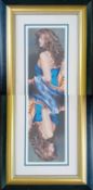 Robert Lenkiewicz (1941-2002) limited edition print, 'Karen in Blue', 141/475, with pencil