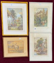 William Henry PIKE (1846-1908), a pair of watercolours cottage scenes, 29cm x 21cm, framed and