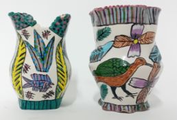An Ardmore Studio Pottery pair of vases by Miriam and Nell, signed and dated to base 1994/1995,