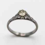A single diamond solitaire ring, set in platinum, size M, total weight approx 2.9g.