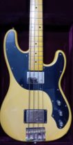 A Fender Tele Neck Bass, blonde, S/N GF 1200209, cased.