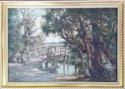 William Kay Blacklock (British 1872-1944), oil on canvas 'Anglers Bridge, Houghton', signed lower