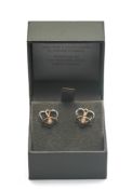 Clogau, a pair of silver and opal studs.