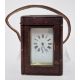 A French carriage clock in leather case with glass front, Roman enamel dial marked Fuselle Ltd, - Image 2 of 2