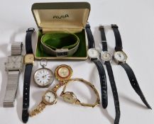 A mixed collection of watches to include Accurist, Timex, Tissot etc.