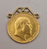 An Edward VII half sovereign, 1910.