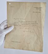 Of Winston Churchill interest, a letter dated 26th April 1937, from Winston Churchill signed in ink,