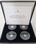 A Queen Victoria 'Young Head' set of four silver Maundy money coins, to include one penny, two