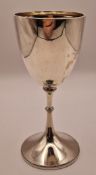 A Victorian silver goblet, height 14.5cm, hallmarked Sheffield 1885, weight approx 3.8oz.