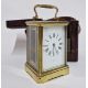 A French carriage clock in leather case with glass front, Roman enamel dial marked Fuselle Ltd, - Image 1 of 2