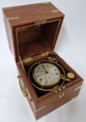 An early 19th century marine chronometer by Edward Baker, silver Roman dial with subsidiary