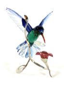 Swarovski Crystal Glass, Paradise Birds - Hummingbird, boxed.