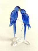Swarovski Crystal Glass, Hyacinth Macaws 2014, boxed.