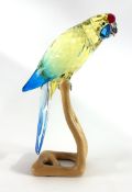 Swarovski Crystal Glass, Paradise Birds - Green Rosella, boxed.