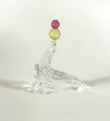 Swarovski Crystal Glass, Seal Playing/Juggling, boxed.