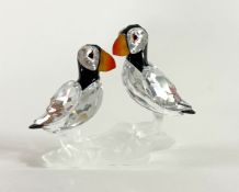 Swarovski Crystal Glass, Puffins, boxed.