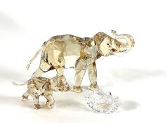 Swarovski Crystal Glass, Cinta Elephant, annual edition 2013, boxed together with Companion Young