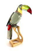 Swarovski Crystal Glass, Paradise Birds - Toucan - Black Diamond, boxed.