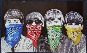 Mr Brainwash (1966-) silkscreen print, 'The Beatles Bandidos', unframed, size approx 50cm x 80cm.