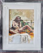 Robert Lenkiewicz (1941-2002), watercolour and pen 'Eliza: nude study (February 1979)', with
