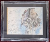 Robert Lenkiewicz (1941-2002), watercolour and pencil sketch/notebook page exploring the 'Last