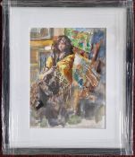 Robert Lenkiewicz (1941-2002), watercolour and pen 'Sketch of a Woman Sleeping (September 5th '78)',