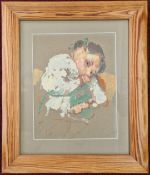 Robert Lenkiewicz (1941-2002), oil on paper sketch of a girl, stamped 'From the Studio of R.O.