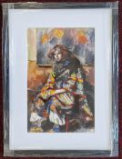Robert Lenkiewicz (1941-2002), watercolour and pen 'Eliza seated in front of Mental Handicap