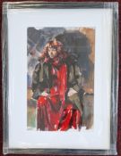 Robert Lenkiewicz (1941-2002), watercolour and pen 'Eliza in the studio (14th November 1978)',