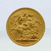 A Edward VII full gold sovereign, 1910.