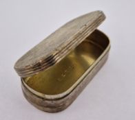A Georgian silver snuff box, inscribed 'R.P.Norris', hallmarked London 1799, maker RB possibly Roger