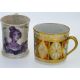 A Derby can with gilt decoration, together with a transferware Victoria commemorative mug, and a - Image 2 of 8